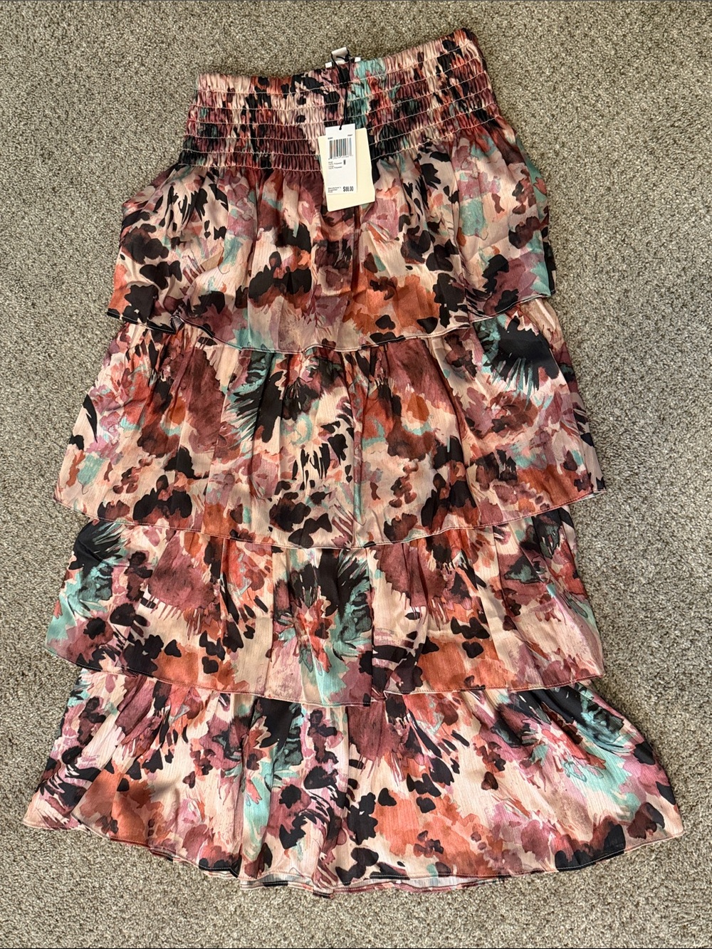 Tiered Ruffle Midi Skirt
